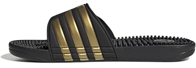 adidas Unisex Adissage Slides, Core Black / Gold Metallic / Core Black, 12 UK