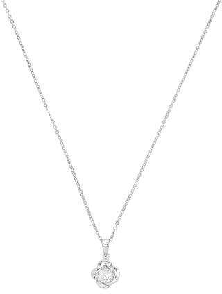 Amor Kette mit Anhänger 925 Sterling Silber Damen Halsschmuck, mit Zirkonia synth., 45 cm, Silber, Kommt in Schmuck Geschenk Box, 2026270