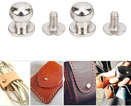 Pernos de Cabeza Redonda de Cobre, Remaches de Metal para Bricolaje, Color Plata, 20 Piezas