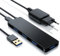Primewire - Hub USB 3.2 a 4 Porte e Alimentatore - Plug e Play - Hot Plug - Bus Powered - Hot Swap - Blue Power LED - Nero