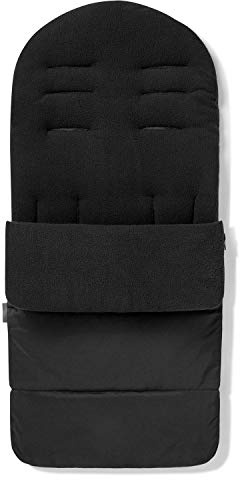 FYLO Premium Footmuff/Cosy Toes Fleece Lined Cosytoes Universal Fitting for Pushchairs Strollers Prams Buggy Baby 100cm - Black Jack