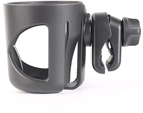 My Buggy Buddy Cup or Bottle Holder for Pram/ Stroller/ Pushchair/ Wheelchair, Rubber Inserts Ensure No Damage, Universal Fit, Lightweight, Black