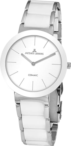 JACQUES LEMANS Damenuhr Monaco Massiv Edelstahl/High-Tech-Ceramic massiv Edelstahl 42-7