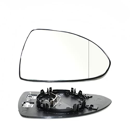 LT2CP Heated Wing Mirror Glass Right Hand Side for Vauxhall Corsa D 2006–2019 Clip-On Replacement with Backing Plate