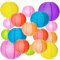 20 pezzi Lanterne di Carta Rotonde Cinesi MEZOOM Lanterne Cinesi Colori Stile Palloncino Lanterna di Carta Decorazione Colori Assortiti per Giardino Festa di Compleanno Famiglia Riunioni Patio