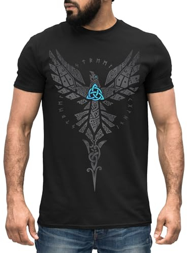 Neverless® Herren T-Shirt Berserker Bär Wikinger Krieger Odin Thor Valhalla Runen Valknut Nordische Mythologie