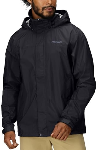 MARMOT Men's PreCip Eco Lightweight & Waterproof Rain Jacket, Black - Latest Collection, X-Large