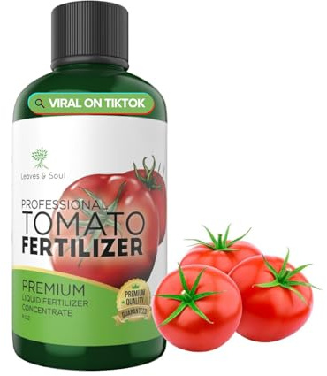 LEAVES AND SOUL Professional Liquid Tomato Fertilizer | 5-1-5 Concentrate, Liquid Plant Fertilizer for Garden, Healthy Produce, Good Harvest, Multi-Purpose Blend & Gardening Supplies | 8 oz