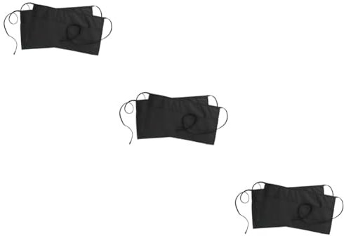 Zerodeko 3stücke Kochschürze Mit Taschen Verstellbare Halbe Schürze Für Küche Restaurant Und Bar Schwarz Robuste Kurze Taillenschürze Für Männer Und Frauen Für Gastronomie Und