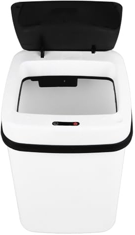 Poubelle Automatique sans, Alimentée par Batterie, Capteur de Mouvement Intelligent, Poubelle en Plastique avec Couvercle, Poubelle, Poubelle pour Salle de Bain, Cuisine