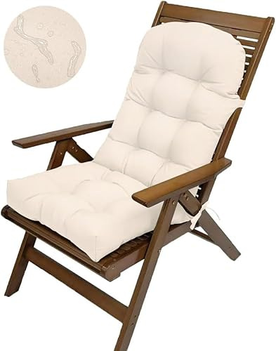 VEAI Cojines Sillas Jardin con Respaldo Bajo Exterior Impermeable | Colchoneta para Silla Exterior y Interior Sofa - Almohada para El Asiento y El Respaldo(Color:7#)