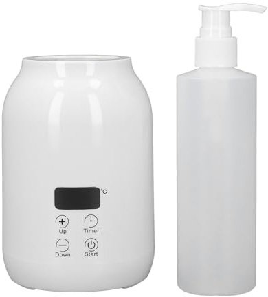 Single Bottle Massage Oil Heater, Touch Control UK Plug 100‑240V Massage Oil Heater Real Time Thermostatic for Cosmetic (White)