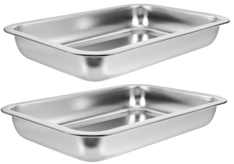 YARNOW Lettiera per Gatti e Conigli in Acciaio Set 2 Pezzi Vaschetta Profonda Aperta Lettiera Facile da Pulire Forniture per Animali Domestici