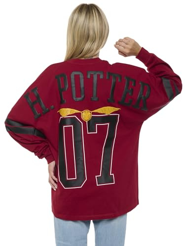 Harry Potter Jersey Damen Übergroße Quidditch Drop Shoulder Langarm