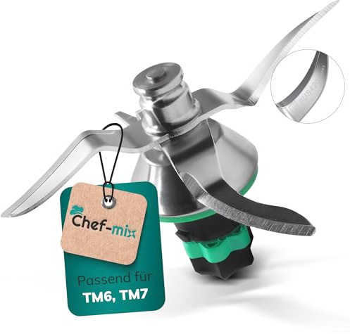 Chef-Mix Gruppo Coltelli TM6 di Ricambio per Vorwerk Bimby Robot da Cucina Gruppo Coltelli Bimby TM6 Acciaio Inox SUS420 Lama Bimby TM6 - Gruppo Lame Bimby TM6 - Lame per Bimby TM6 / Ricambi Bimby TM6