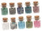 Ipetboom Set of 10 Small Gemstone Crystal Bottles Home Decor Miniature Mini Bottles Tumbled Stones