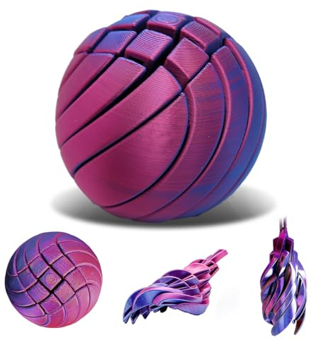 Morphslime Ball, 3D Gedruckter Morphslime Sphere Stress Relief Ball Fidget Toys, Impossible flüssigkeitsähnliche Kugeln Sensory Toy, Cool Stuff Spielzeug Geschenk für Kinder Teenager Erwachsene (Lila)