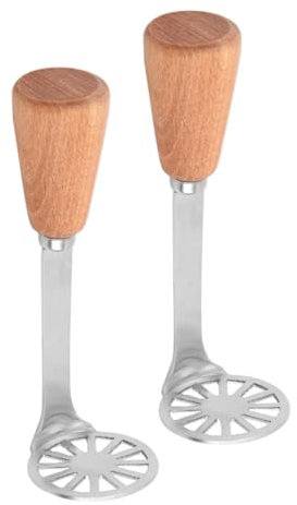 BEBEMOKO 2stücke Holzgriff Kartoffelstampfer Aus Edelstahl Kleiner Gemüsestampfer Mit Holzgriff Vielseitiges Küchengerät Zum Stampfen Von Obst Und Gemüse