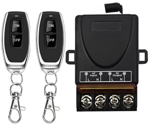 CAIONPLE Interruptor remoto inalámbrico AC 220 V 30 A 1 canal 433 MHz Receptor de relé + transmisor de apagado/encendido para lámparas de aparatos eléctricos
