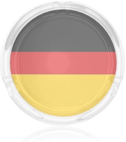 Cenicero de cristal para puros con bandera de Alemania, cenicero de cristal decorativo, cenicero redondo para el hogar, la oficina
