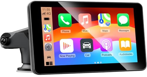 7 Pouces Écran Carplay Voiture pour Apple Car Play, Écran Android Auto Voiture avec Bluetooth/FM/AUX/Mirror Link/Commande Vocale/Navigation GPS