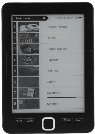 Cuifati Lecteur de Livres électronique Portable 6 Pouces Lecteur de Livre Numérique en Ligne avec Affichage des Yeux 8 Go de Stockage ajusté Texte de Texte en Surbrillance pour Lire