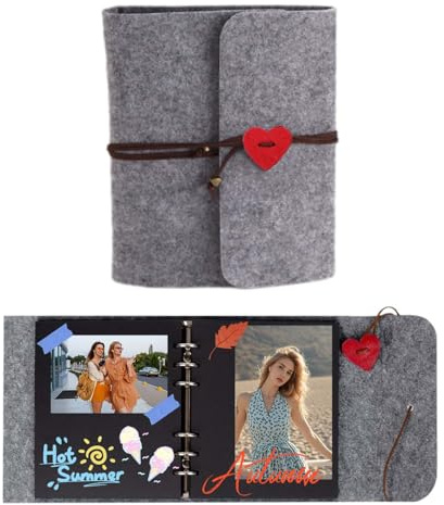 Album Fotografico autoadesivo, Album fotografico, AlbumFamiglia Fai da Te, Album Foto Fai Da Te Design, Album fotografico in feltro,pagina interna nera, regali creativi fatti a mano, regali di Natale