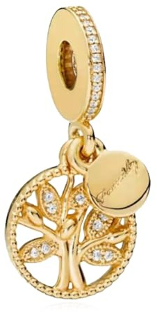 Doyafer Creux Arbre GéNéAlogique Vie Arbre Rond Pendentif Or 925 Argent Sterling Charme Ajustement Bracelet Collier Bijoux Cadeau Pour La Famille