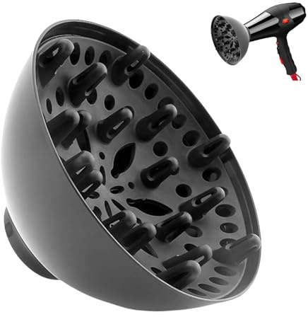 Diffuseur pour Cheveux Bouclés - Diffuseur pour Sèche-Cheveux | Produits de Beauté pour Été, Vacances, Spa, Jour et Nuit, avec Séchage par Chaleur pour Cheveux Raides et Ondulés
