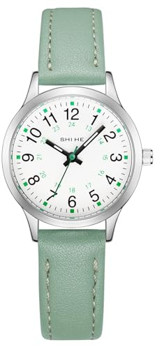 CIVO Armbanduhr Kinder Leicht Lesbar: Lernuhr Kinderuhr Mädchen Junge | Analog Klares Zifferblatt mit Ziffern Zeiger Lederarmband - Geschenk für Kinder 6-14 Jahre Geburtstage Schulanfang Kindertag