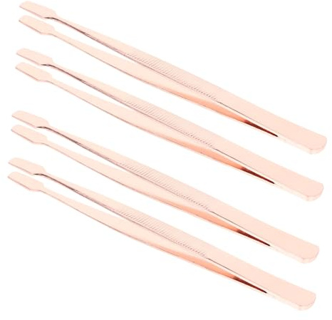 HONITANO Pinzas para Aplicación Pcs Inoxidable para Pestañas Acero 4 Diseño de Precisa Multi-funcional Mango Cómodo y Extensiones y Pestañas Postizas