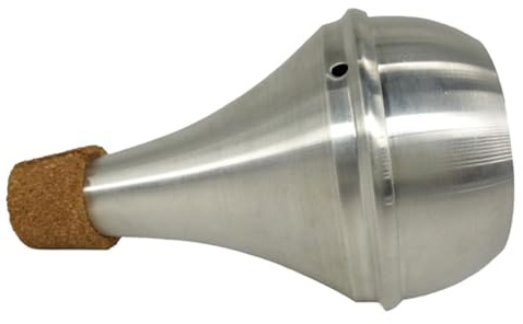 PAMINGONO Aluminiumlegierung Trompeten Übungsdämpfer mit Korkstreifen Gerader Metall Dämpfer für Leises Üben zu Hause