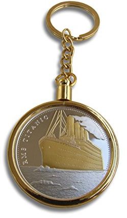 TROPRO RMS TITANIC Keychain Locket 100 Year Anniversary Edition Medallion White Star Line Coin Collectable & Commemorative Token Amulet Rare Keyring Noble Gift