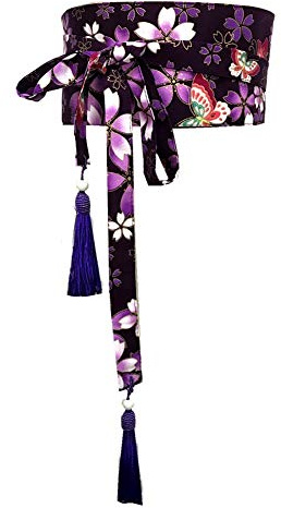 Japanese Yukata Kimono OBI with Tassel Belt Harajuku Waistband-V10