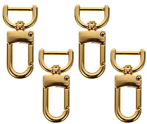 Milisten 4 Stück Karabinerhaken mit Schraube Gold - 16mm Innenbreite Abnehmbare Metall Schnallen - Drehbare Taschenhaken für Handtaschen Reparatur und DIY Basteln