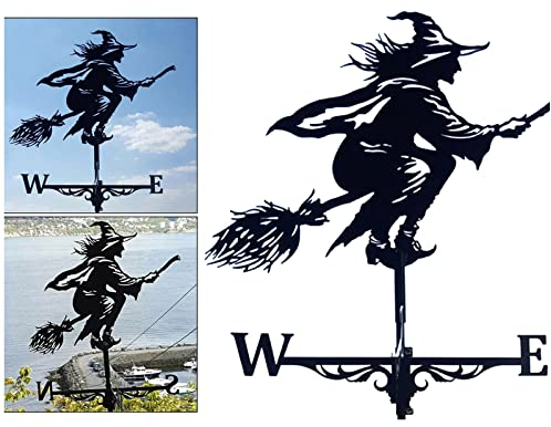 VVLXRIC Wetterhexe FüRs Dach, Wetterfahne Fuer Dach, Böse Hexe Dekoration Metall, Wetterhahn FüRs Dach, für Outdoor-Garten-Rasen-Yard-Dach-Dekoration