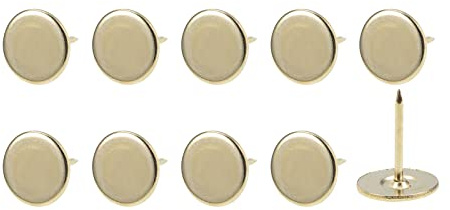 METALLIXITY Polsternägel (16 x 20 x 1,5 mm), 100 Stück, eiserne Stecknägel mit flachem Kopf – für Hausbau, Küchenmöbel, goldfarben