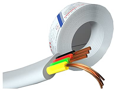 VIVOCH 100M(328ft) Pure Copper Multi-Strand Telephone Line RJ11 Communication 4-Core Indoor Connecting Line Flat Line, White