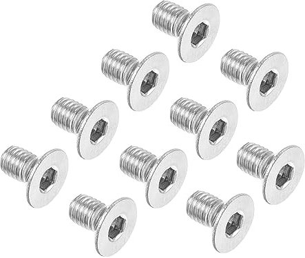 QUARKZMAN M3 x 5mm Hex Douille Plat Tête Tête fraisée Vis x 50PCS Inox Acier Socket Tête Capuchon Vis Boulons pour Machines et Meubles, [Argent]
