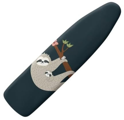 Jeiento Bügelbrettbezug mit Faultiermotiv, scheuerbeständig, 38,1 x 137,2 cm, waschbar, Ersatzbezüge, weiche Bügelpolsterbezüge in voller Größe mit elastischem Rand