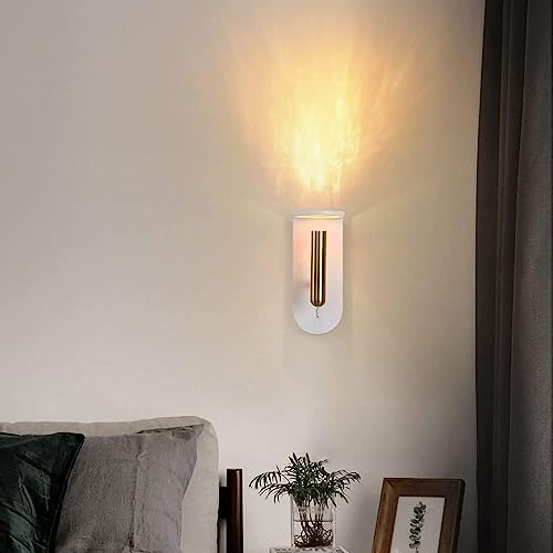 Lámparas de pared para pasillo con antorcha de llama simple nórdica, apliques de pared modernos de mediados de siglo, lámpara de pared LED ajustable giratoria 350 de 3W, luz de lectura para mesita de
