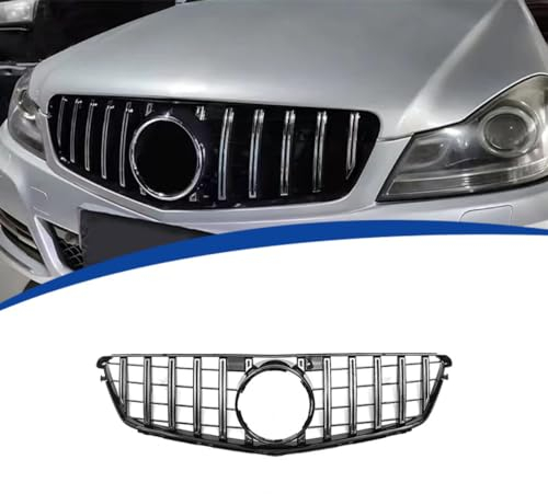 KIPPOT Auto Frontstoßstangengrill, Für Benz C-Class W204 GT 2007-2014 Vorne Kapuze Kühlergrill Ersatz zubehör Kühlergrill Autoersatzteile
