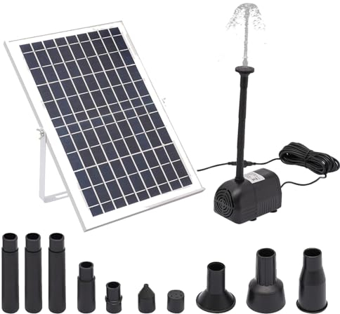 10W Solar Teichpumpe,Solar Springbrunnen,Solar-Brunnen Wasserpumpe 1000L/h Gartenbrunnen Teich Wasserlauf Pumpen Für Gärten, Teiche, Steingärten
