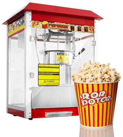 JJENXYYDS Machine à Pop-Corn 1400 W avec Pot de Cuisson en Téflon Fabricant de Pop-Corn,Professionnelle rétro en Acier Inoxydable Cinéma Cinéma Popper Maker pour Le Cinéma Commercial Et À Domicile