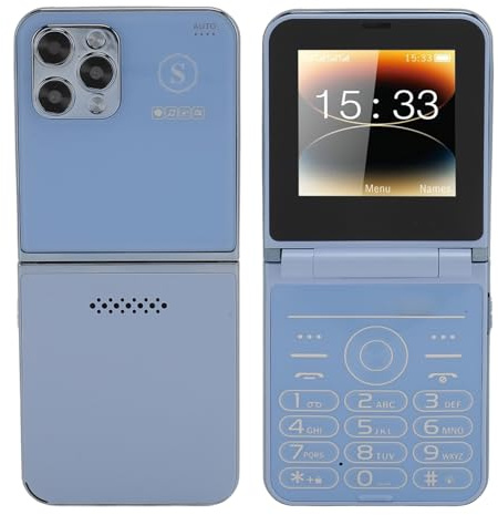 PUSOKEI Teléfono Móvil Flip 2G, Teléfonos Móviles con Botones Grandes para Personas Mayores, Teléfono Móvil Flip con Pantalla 2,6, Cámara HD, Linterna LED, Sonido Claro y Fuerte,