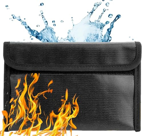 Feuerfeste Tasche,Feuerfeste Dokumententasche,Feuerfeste Geldtasche,Feuersichere Wasserabweisend Dokumententasche,Tresor Feuerfest Wasserdicht Geldscheine Aufbewahrung Aktentasche