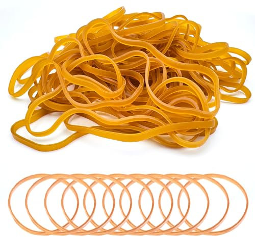 DAZISEN 50 Pcs Large Elastic Bands - Heavy Duty Rubber Bands Thick Strong Elastic Rubber Bands Wide High Elasticity Rubber Bands for Home School Office Supplies