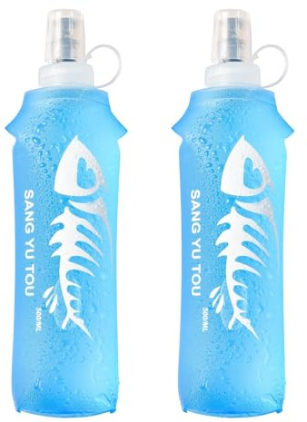 2pcs Flasque Running, 250ŀml Gourde Souple Gourde Pliabl Sans BPA Pliable Flasque Running Gourde Flasque Souple Sport Bouteille D'eau Souple Poche Hydratation Réservoir D'Eau Flacon