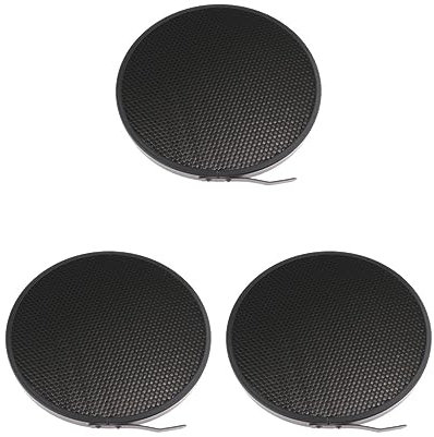 Lot de 3 grilles en nid d'abeille à 40 degrés pour réflecteur diffuseur diffuseur abat-jour plat 17,8 cm