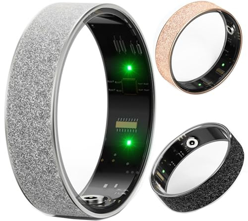 Smart ring för kvinnor och män, Bluetooth hälsa tracker med sömnpuls och blodtrycksmätare, vattentät fitness tracker ring med flera sportlägen, guld # 1